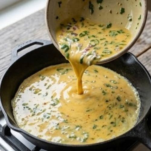 Step 4: Pour in the Egg Mixture